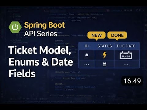 Spring Boot Beginner Tutorial – Ticket Model, Enums & Database Table Creation | Hindi