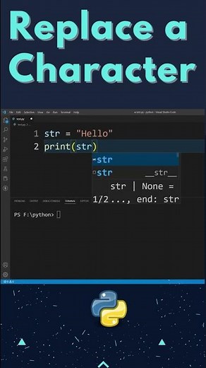 How to Replace a Character in a String in Python ? #shorts
