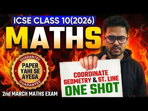 Class 10 ICSE Co-ordinate Geometry & St. Line One Shot | Video 1 | #icse2026