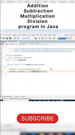Java Program | Addition, subtraction, multiplication and division using scanner [with user input]