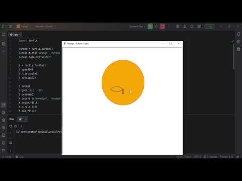 Draw an Orange Using Python Turtle 🍊 | Beginner Creative Coding