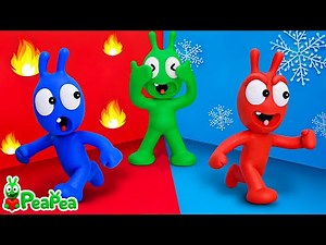 Pea Pea and Friends Play Hide and Seek in the Hot and Cold Room – Clay Stop Motion Animation 🔥❄️