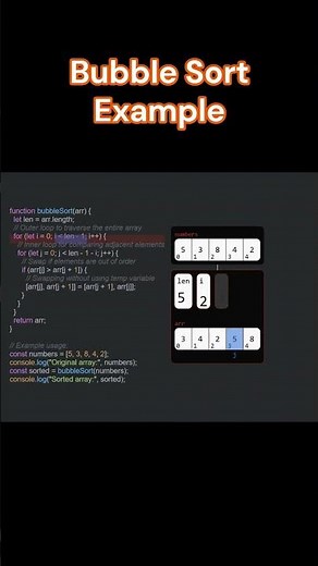 🔁 Bubble Sort Explained with Animation in JavaScript | Sorting Algorithm Shorts