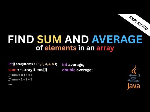 Find Sum and Average of Array Elements in Java | Beginner Program