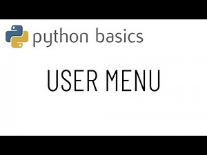 Python basics - User menu