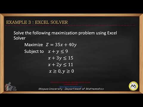 Linear Programming Using Excel Solver