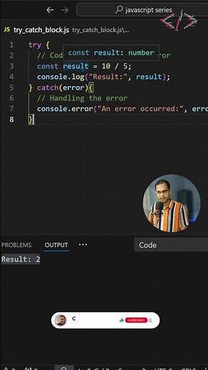 🛡️ Mastering Error Handling: Try-Catch Blocks in JavaScript! 🚨 #codewithkg #javascript #telugu