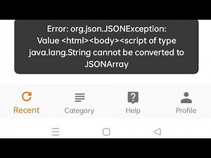 Fixed Error org json JSON Exception Value script of type java lang String cannot be converted JSONv