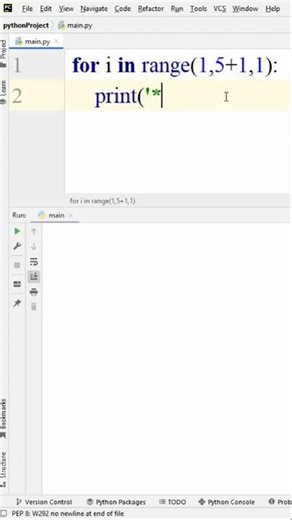 1) Python program to display the following ‘ Star(*) ’ pattern using a single looping statement.