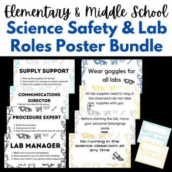 Science Safety Posters | Lab Roles Poster Bundle