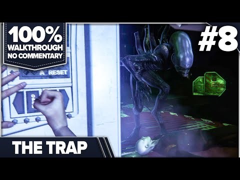Alien: Isolation 100% Cinematic Walkthrough (Nightmare, No Damage) 08 THE TRAP