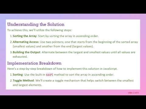 Rearranging an Array in Order: Dynamic Solutions for Largest and Smallest Values