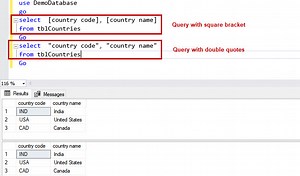 How to write SQL queries with spaces in column names