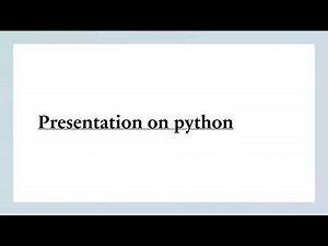 presentation on python
