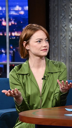 Emma Stone practices her elevator pitch for the film, Bugonia and reveals who in Hollywood she thinks is a secret alien. #Colbert #EmmaStone | The Late Show with Stephen Colbert