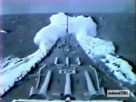 Battleship USS Missouri (BB-63) in heavy seas! - 1980s