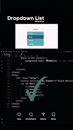 🎡 Dropdown List #css #html #javascript #animation #tutorial #list #how #tips #coding #webdesign #web