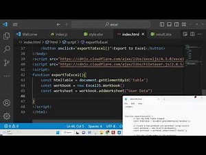 Javascript ExcelJS Example to Export HTML5 Table to Excel File and Download it as Attachment