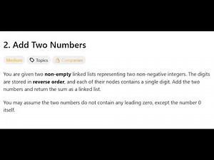 LeetCode Question with solution 2.Add Two Numbers