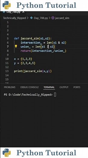 Calculating Jaccard Distance In Python | Python Tutorial