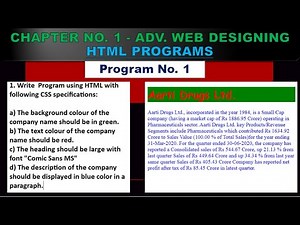 HTML Programs - No. 1