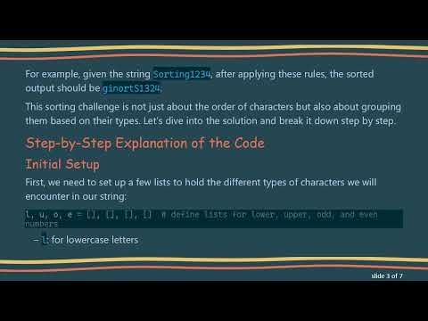 How to Sort a String with Custom Conditions in Python
