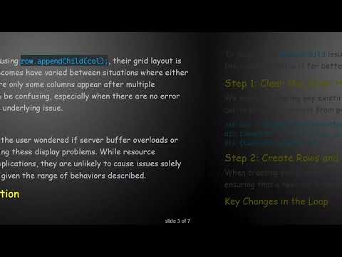 Resolving the appendChild Issue in JavaScript for Grid Layouts