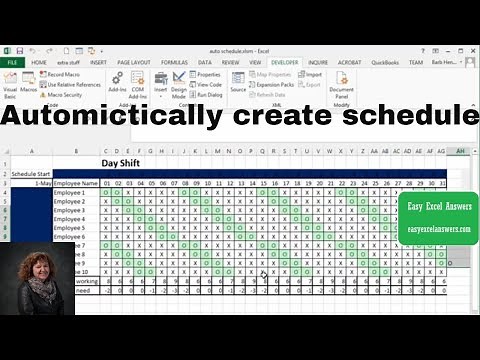 Automatically create shift schedule in Excel