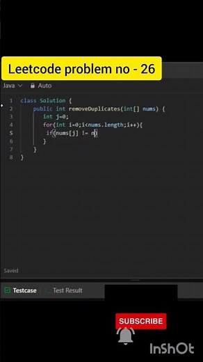 Remove duplicates from sorted array | Leetcode problem solving #leetcode #java #shots