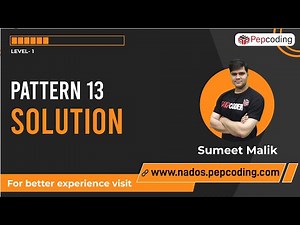 Pattern-13 | Solution | Java Foundation Course