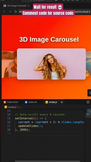 Infinite carousel tutorial, Image slider , 3D card slider with html css JavaScript #css