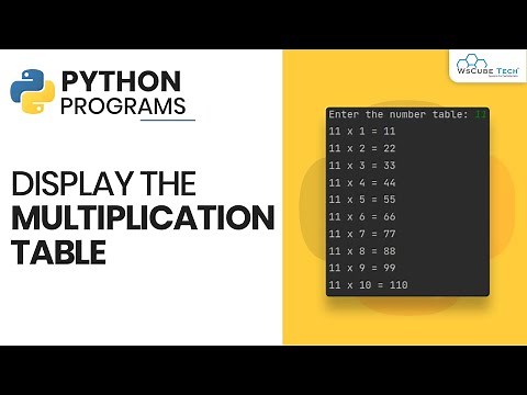 Display the Multiplication Table - Python Program Tutorial