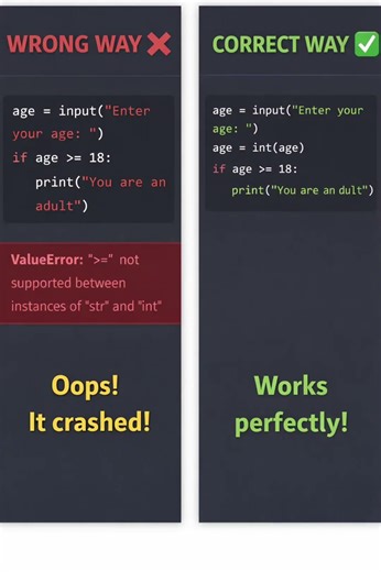 Common mistakes on python input