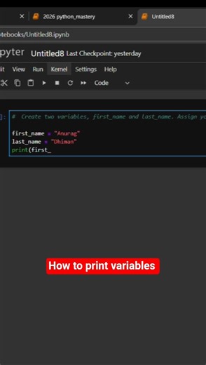 How to print two variables in #phyton..#study