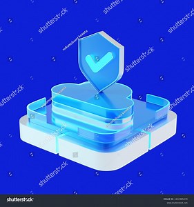Cyber Security Checkmark Logo Standing Over Stock Illustration 2432385479 | Shutterstock
