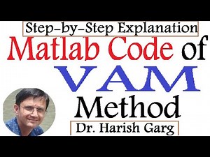 Matlab Code of VAM Method in Transportation Problem