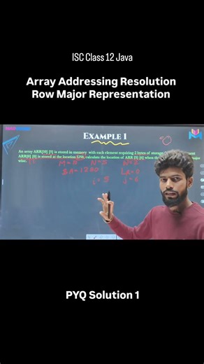 ISC Class 12 Computer | Row Major & Column Major Representation | Array Addressing in Java
