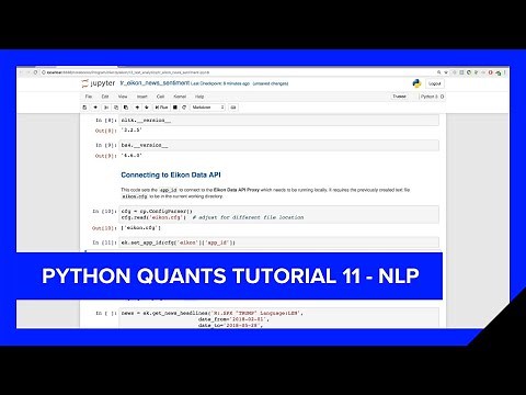 Python Quants Tutorial 11 - NLP -Sentiment Scoring for News | Refinitiv Developers