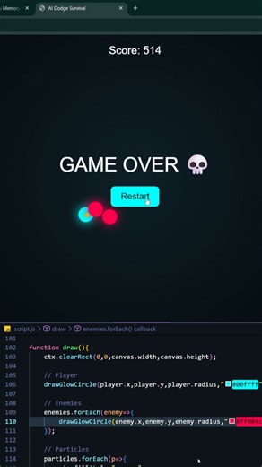 I Built an AI That Hunts You 😳 | JavaScript Game
