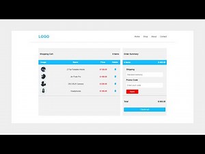 Cart Page Design | Delete Single Item From Cart | Promo Code Validation | HTML, CSS & JavaScript