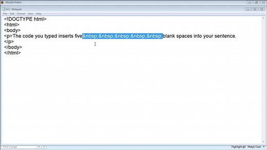 Add Space in HTML - Instructions - TeachUcomp, Inc.