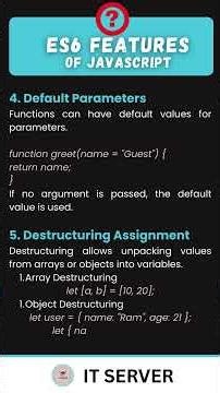 ES6 Features of JavaScript in Detail | JavaScript Modern Concepts