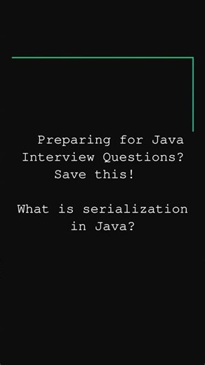 What is serialization in Java | Java Interview Questions #java #interviewquestions