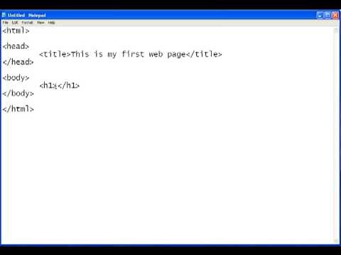 Creating a Web Page Using Notepad