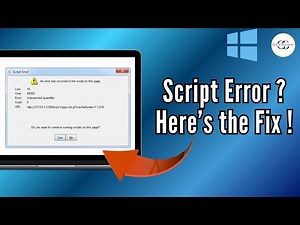 Fix Script Error – “An Error Has Occurred in This Page” (2025 Easy Fix)