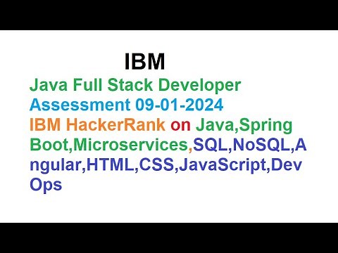 IBM Java Full Stack Developer Assessment 09-01-2024|IBM HackerRank Test|