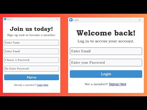1.Login & Signup Form | Python Tkinter and MySQL Project [Step By Step Tutorial]