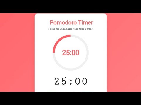 Pomodoro Timer using HTML CSS JavaScript | Productivity App Project Tutorial