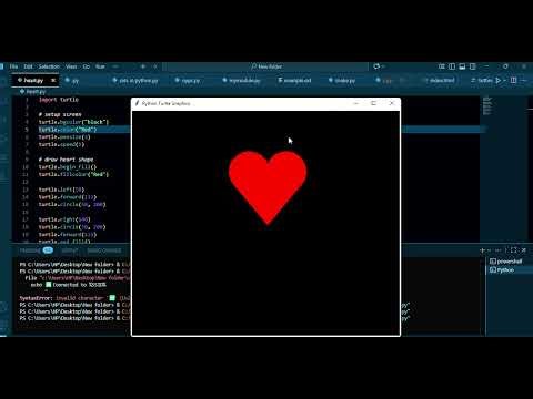 Make a heart by using python code ||subscribe now||