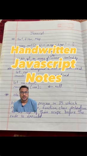Centipede on Instagram: "JavaScript is critical in any frontend interview. It’s the core programming language of the web, and a strong understanding of it is essential for any frontend developer. You’re expected to know JavaScript concepts in depth. It has happened to me more than once that I went into an interview prepared with Angular/React topics, but the interviewer focused entirely on JavaScript. So, I’ve prepared some handwritten notes based on my experience with JavaScript-focused intervi